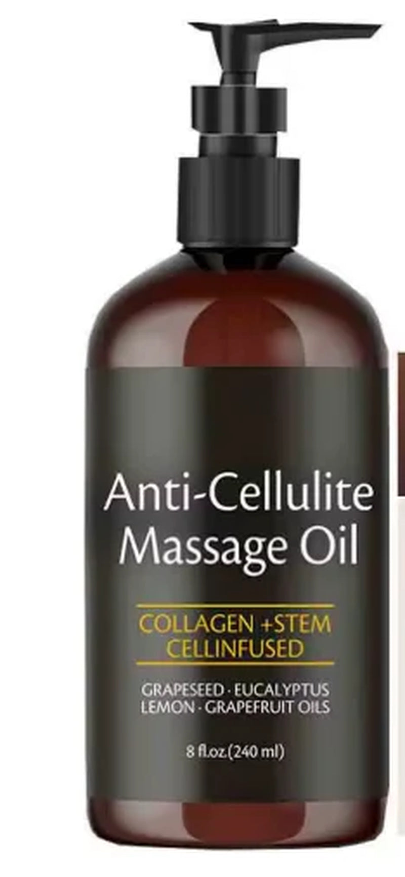 Revitalize Your Skin with Our 240ml Anti-Cellulite Massage Oil - Infused with Collagen and Stem Cells for Firm, Smooth, and Youthful Skin